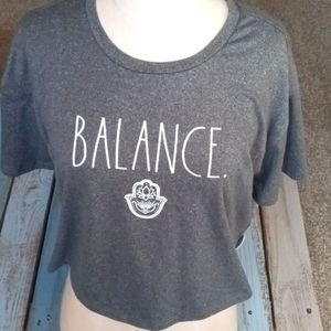 140 Rae Dunn Cropped Tee Sz L